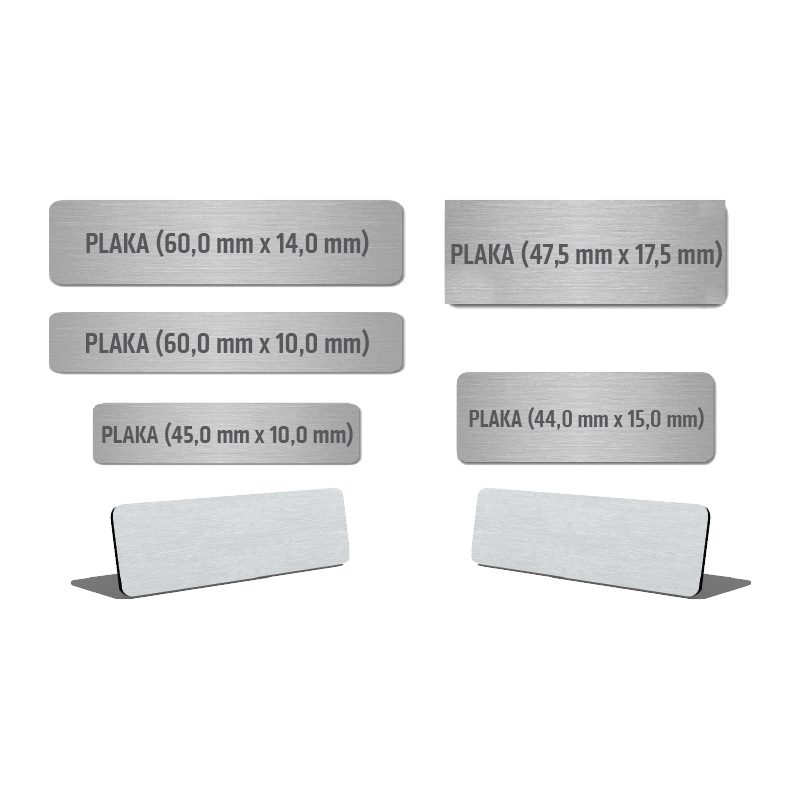 Metal Plaka-4510 Metal Plaka (45,0 mm x 10,0 mm)