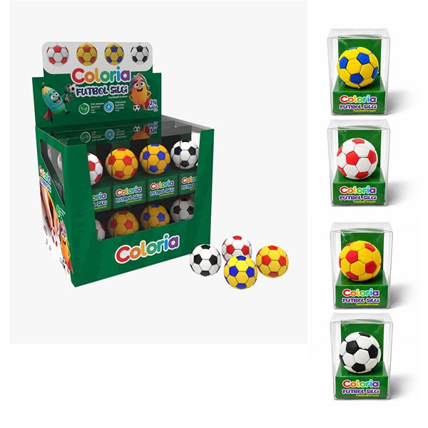 24’lü 3D Futbol Silgi Seti